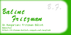 balint fritzman business card